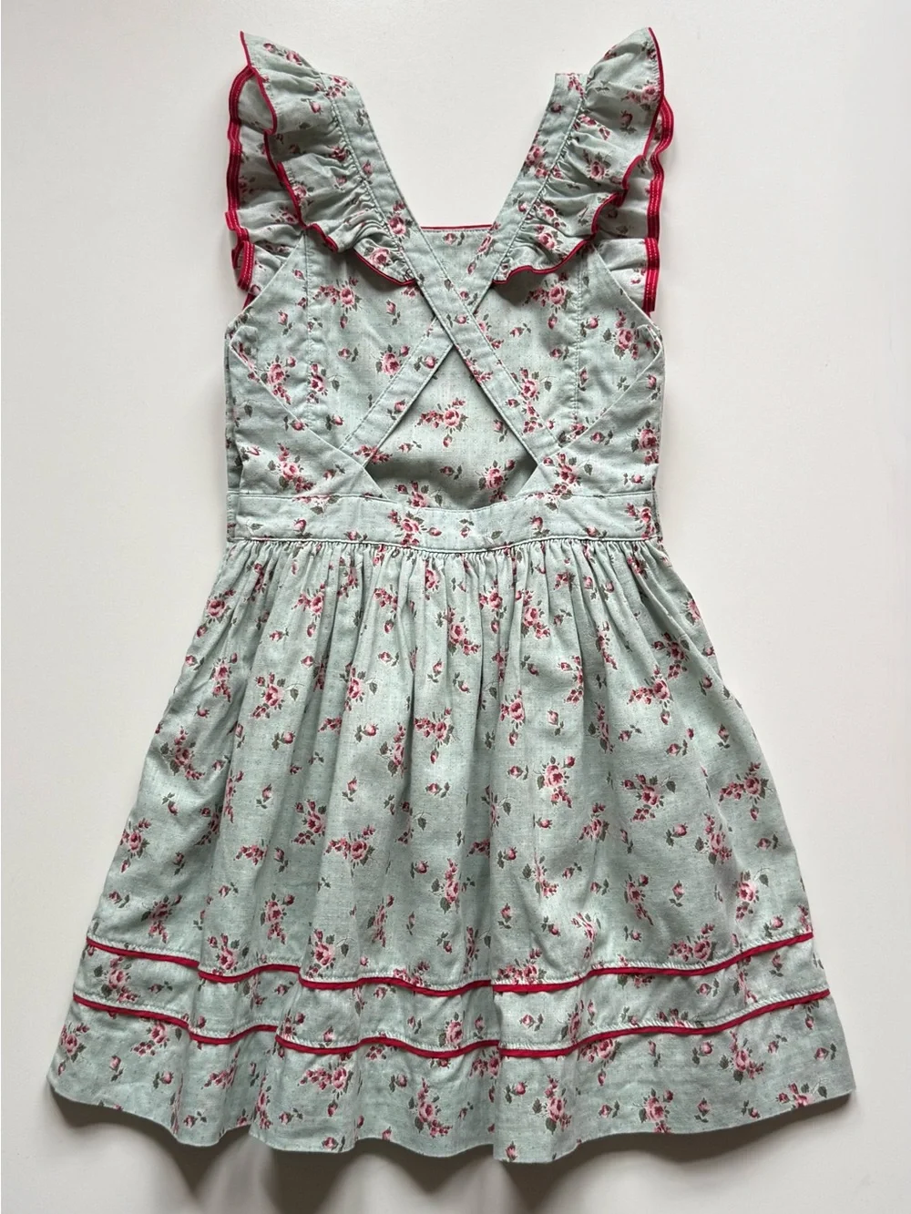 Ralph Lauren Girls Floral Linen-Cotton Dress - Size 6